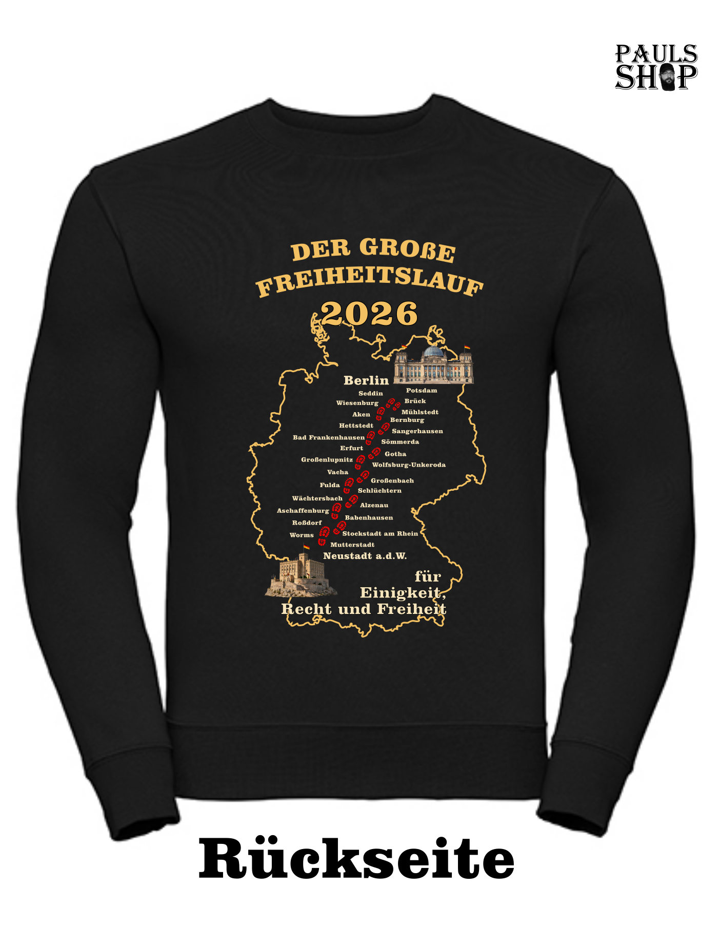 Freiheitslauf Sweat-Shirt Strecke